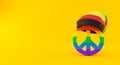 Peace symbol with rasta hat