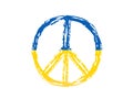 Peace symbol and Sign pacifist. Peace to Ukraine.