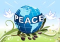 Peace to the Earth with white doves Royalty Free Stock Photo
