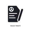 peace treaty isolated icon. simple element illustration from political concept icons. peace treaty editable logo sign symbol