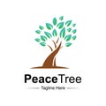 Peace Tree Logo Design Template. Royalty Free Stock Photo