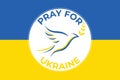 Peace for Ukraine Poster. Banner Design. Peace and Dove Symbol. Support for Ukraine. Stop war in Ukraine.