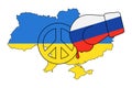 Peace in Ukraine symbol. Russian terrorism and aggression, conflict, Ukrainian victory concept