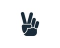 Peace, Victory Gesture Finger Icon Vector Logo Template Illustration Design