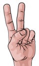 Peace Victory V Sign Hand Comic Pop Art Cartoon