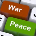 Peace War Keys Shows No Conflict Or Aggression Royalty Free Stock Photo