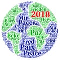 Peace 2018 word cloud in different languages