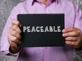 PEACEABLE sign on the page