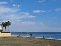 Peaceful afternoon by the sea at Oroklini Beach in Larnaca district of Cyprus Island