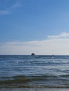 Peaceful afternoon by the sea at Oroklini Beach in Larnaca district of Cyprus Island