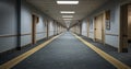 The Peaceful Ambiance of an Empty Hotel Hallway. Generative AI