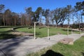 peaceful amphitheater seats with side walk and green grass