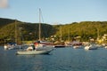 A peaceful anchorage in the caribbean Royalty Free Stock Photo