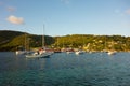 A peaceful anchorage in the caribbean Royalty Free Stock Photo