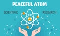 Peaceful atom concept banner, flat style Royalty Free Stock Photo