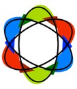 Peaceful atom. Physical colorful vector template2 Royalty Free Stock Photo
