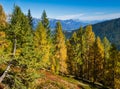 Peaceful autumn Alps mountain view. Reiteralm, Steiermark, Austria Royalty Free Stock Photo