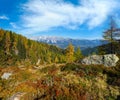 Peaceful autumn Alps mountain view. Reiteralm, Steiermark, Austria Royalty Free Stock Photo