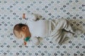 Peaceful baby sleeping in a crib Royalty Free Stock Photo