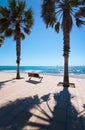 Peaceful bench seat with ocean view