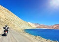 Peaceful bike ride along Pangong Lake