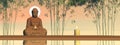 Peaceful buddha meditating - 3D render