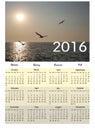 Peaceful calendar 2016