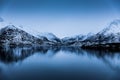 Peaceful calm view of fjords in Norway