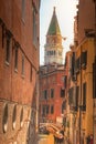 Peaceful Canal scenary in romantic Venice at springtime, Italy