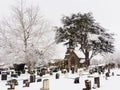 Peaceful Cemetery in Winter Snow Royalty Free Stock Photo