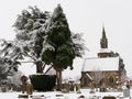 Peaceful Cemetery in Winter Snow Royalty Free Stock Photo