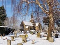 Peaceful Cemetery in Winter Snow Royalty Free Stock Photo