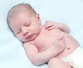 Peaceful chubby sleeping newborn baby Royalty Free Stock Photo