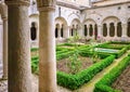 The peaceful courtyard of a medieval French monastery. Royalty Free Stock Photo