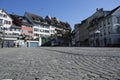 Peaceful day on the pier on lake zug, switzerland Royalty Free Stock Photo