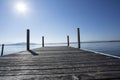 Peaceful day on the pier on lake zug, switzerland Royalty Free Stock Photo