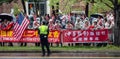 A peaceful demonstration of Chinese activists in Washington Royalty Free Stock Photo