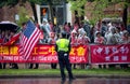 A peaceful demonstration of Chinese activists in Washington Royalty Free Stock Photo