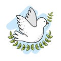 Peaceful dove to worldwide harmony element