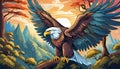 Peaceful Eagle Illustration