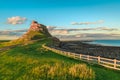 Peaceful evening at Lindisfarne castle Royalty Free Stock Photo