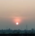 Peaceful evening sunset in India Royalty Free Stock Photo