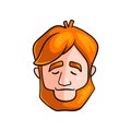 Peaceful face of redhead man without emotion or mind