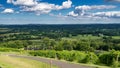Peaceful farm trail through vineyard in rural Virginia Royalty Free Stock Photo
