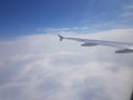 Peaceful flight. Clouds so close you can touch them Royalty Free Stock Photo