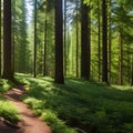 585 Peaceful Forest: A serene and tranquil background featuring a peaceful forest scene in soothing and natural colors that crea