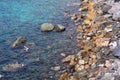 Peaceful Italian shores with colorful pebbles