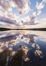 Peaceful Lake Reflection at Sunset Royalty Free Stock Photo