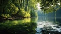 peaceful lake woods Royalty Free Stock Photo