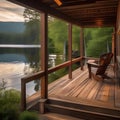 A peaceful lakeside cabin with a dock, Adirondack chairs, and a view of the water Tranquil and idyllic retreat5